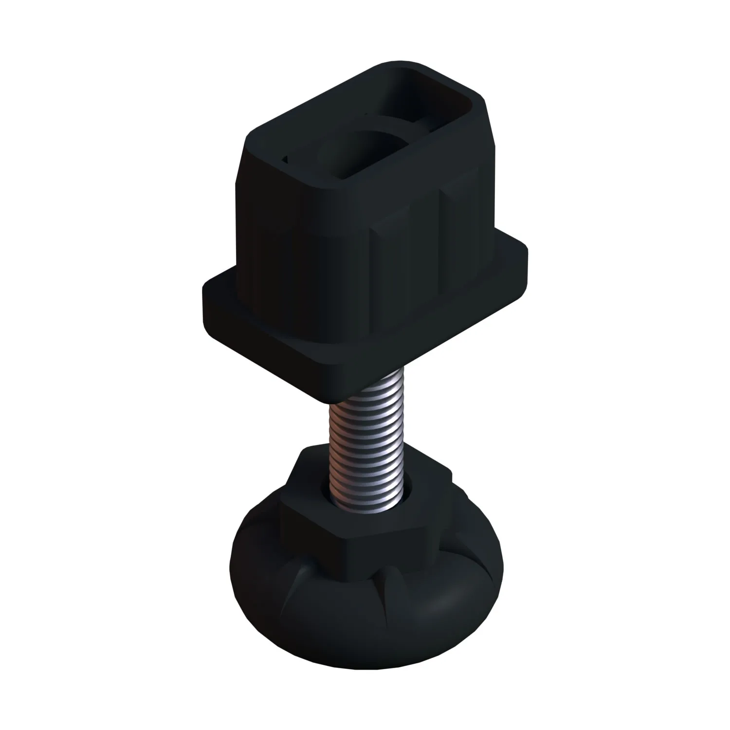 20X30-SIYAH-1-jpg 20×30 Mm Plastik Ayarlı Rotil Ayak - Görsel 1